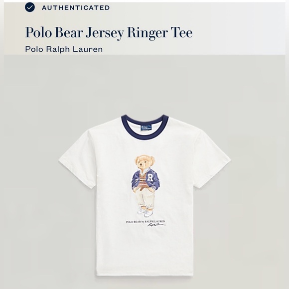 Ralph Lauren 100% Cotton Cream T-Shirt with Polo Bear Graphic - Picture 8 of 10